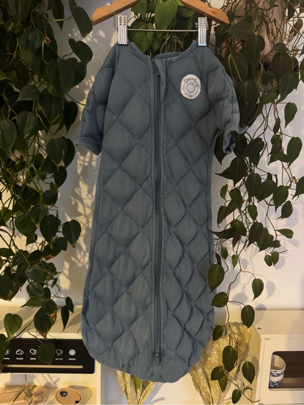 Quilted Blue Baby Sleep Sack with Front Zipper - Unbranded